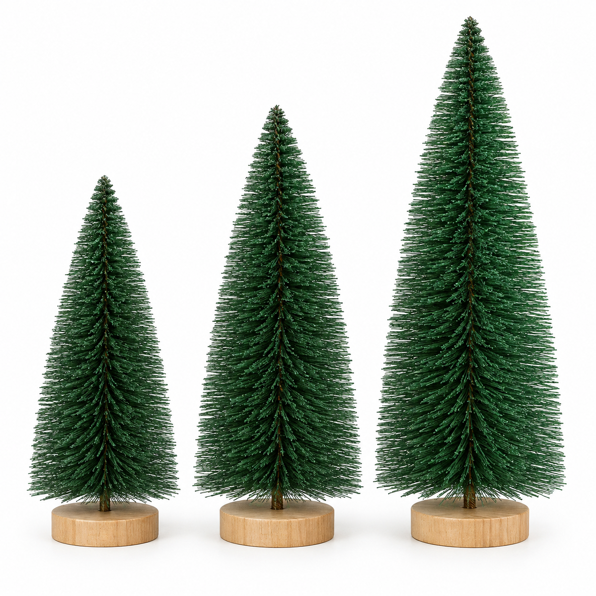 Bottle Brush Christmas Tree Trio