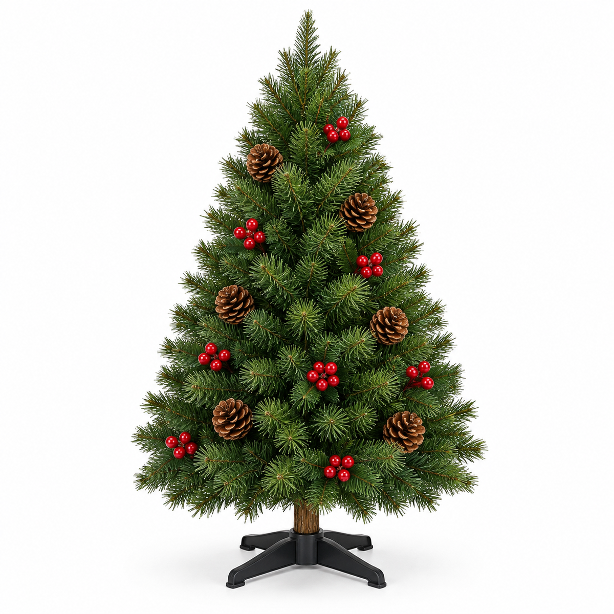 Pinecone and Red Berry Christmas Tree