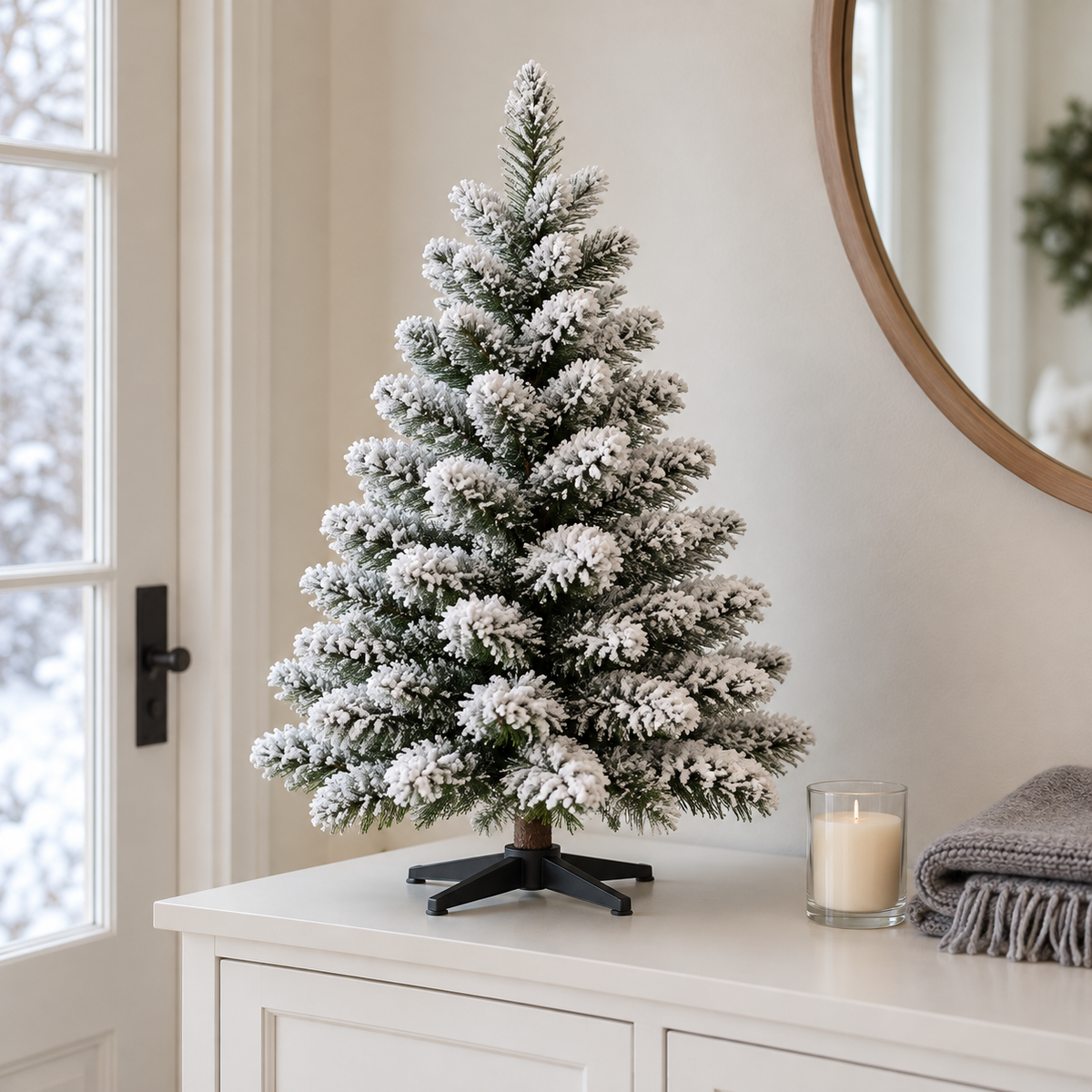 Snow Flocked Tabletop Christmas Tree