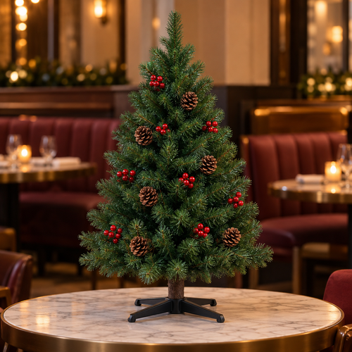 Pinecone and Red Berry Christmas Tree