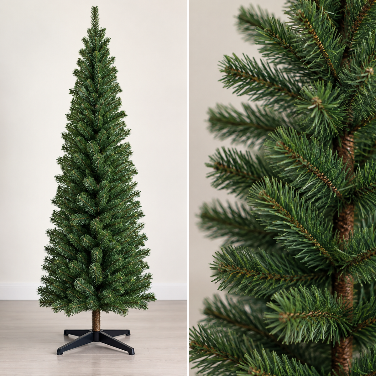 Slim Green Small-Space Christmas Tree