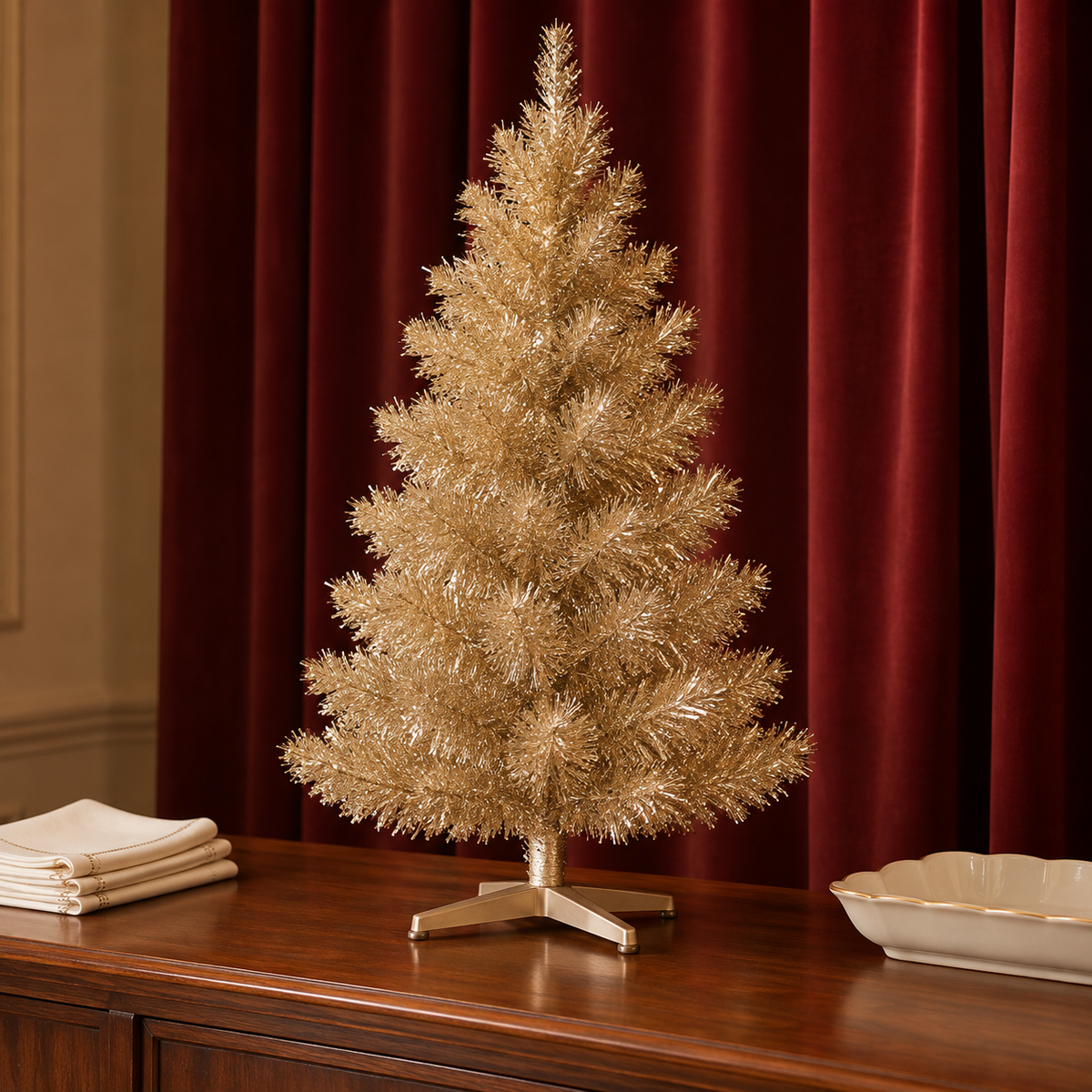 Champagne Gold Tabletop Christmas Tree