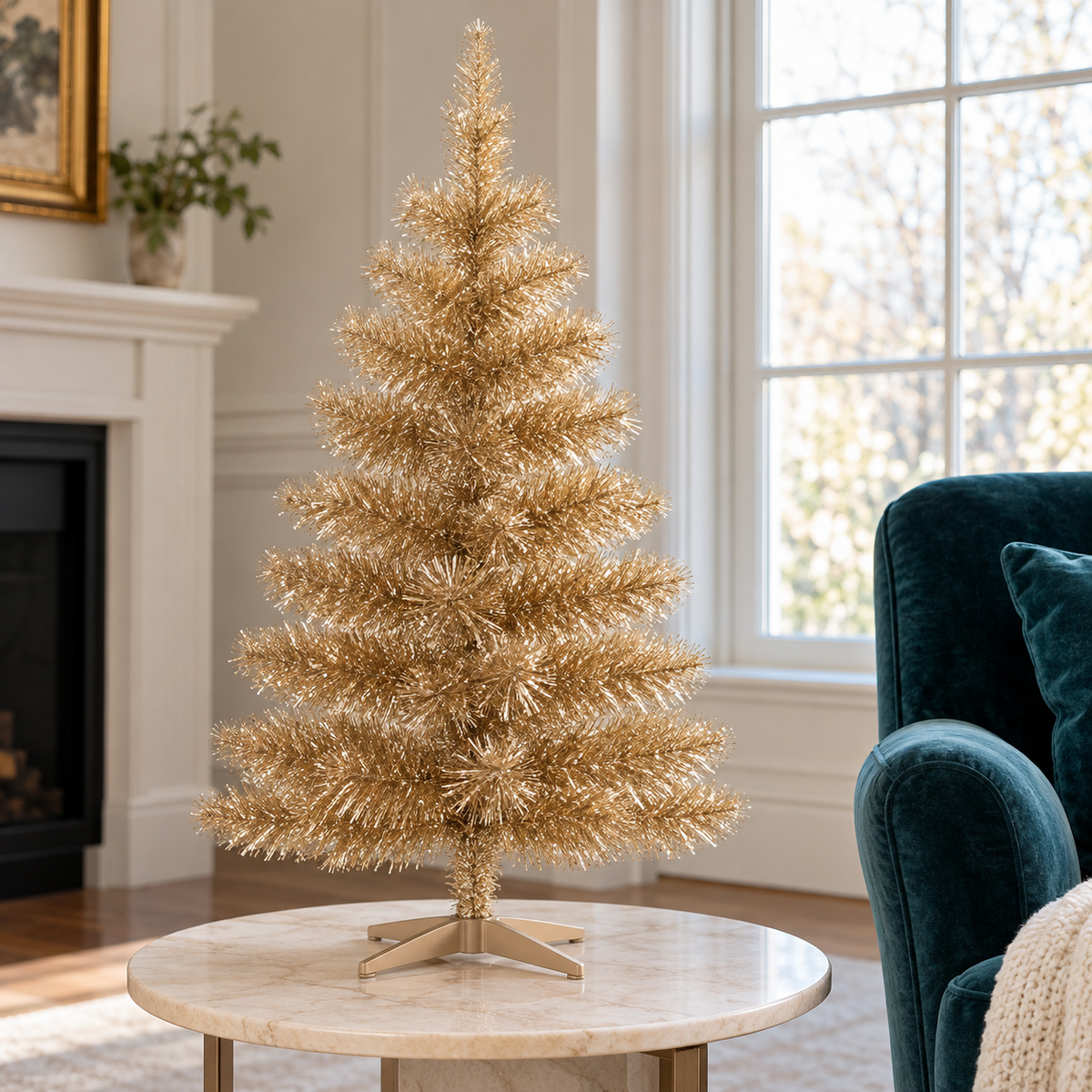 Champagne Gold Tabletop Christmas Tree