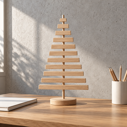 Wooden Slat Tabletop Christmas Tree