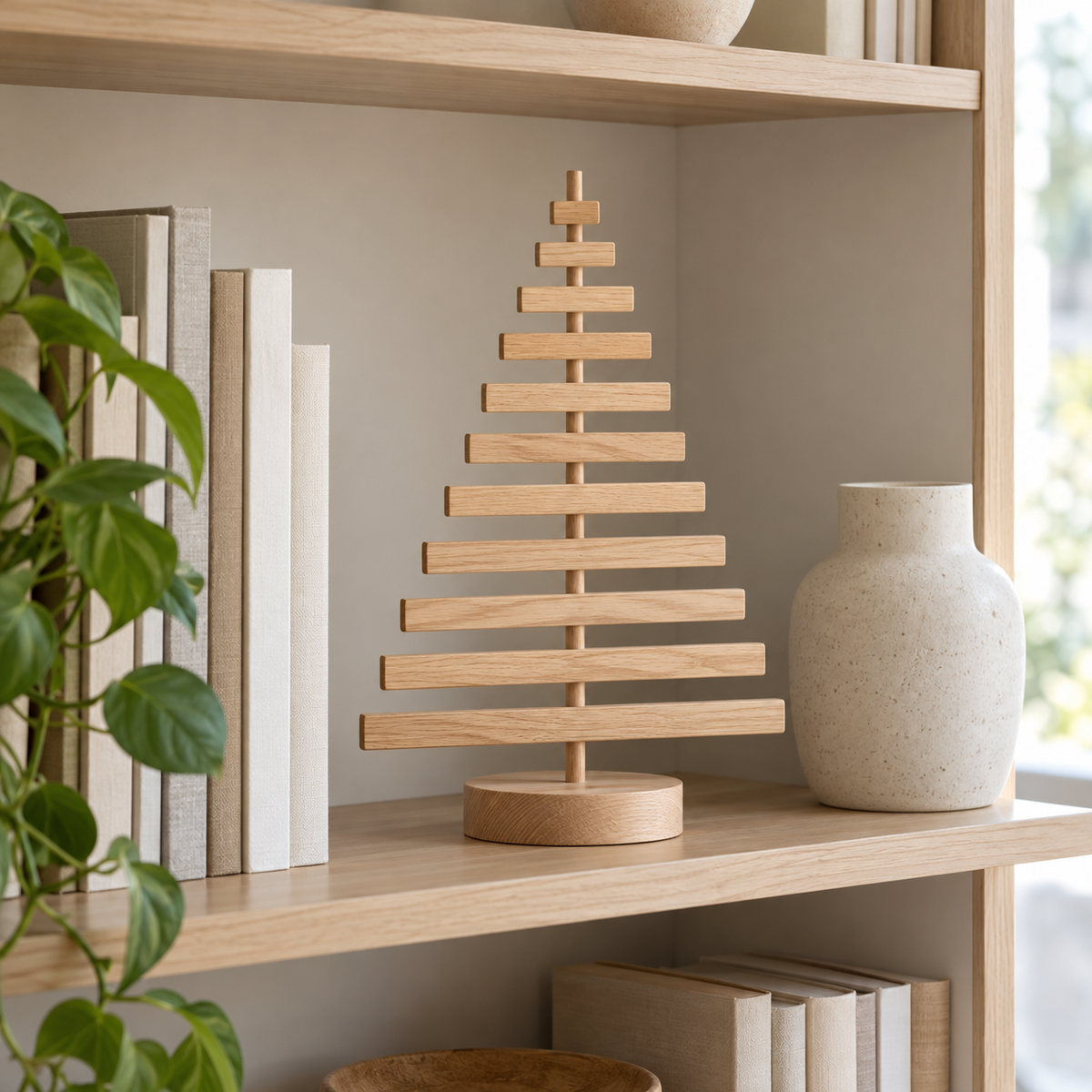 Wooden Slat Tabletop Christmas Tree