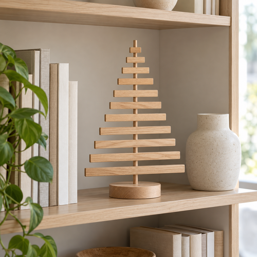 Wooden Slat Tabletop Christmas Tree