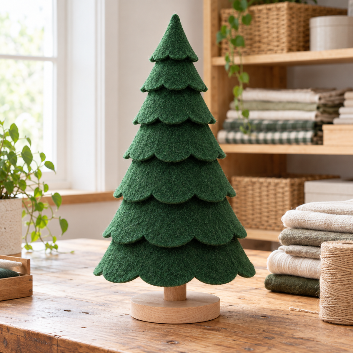 Layered Felt Tabletop Christmas Tree