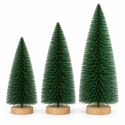 Bottle Brush Christmas Tree Trio