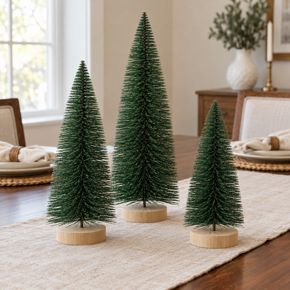 Bottle Brush Christmas Tree Trio