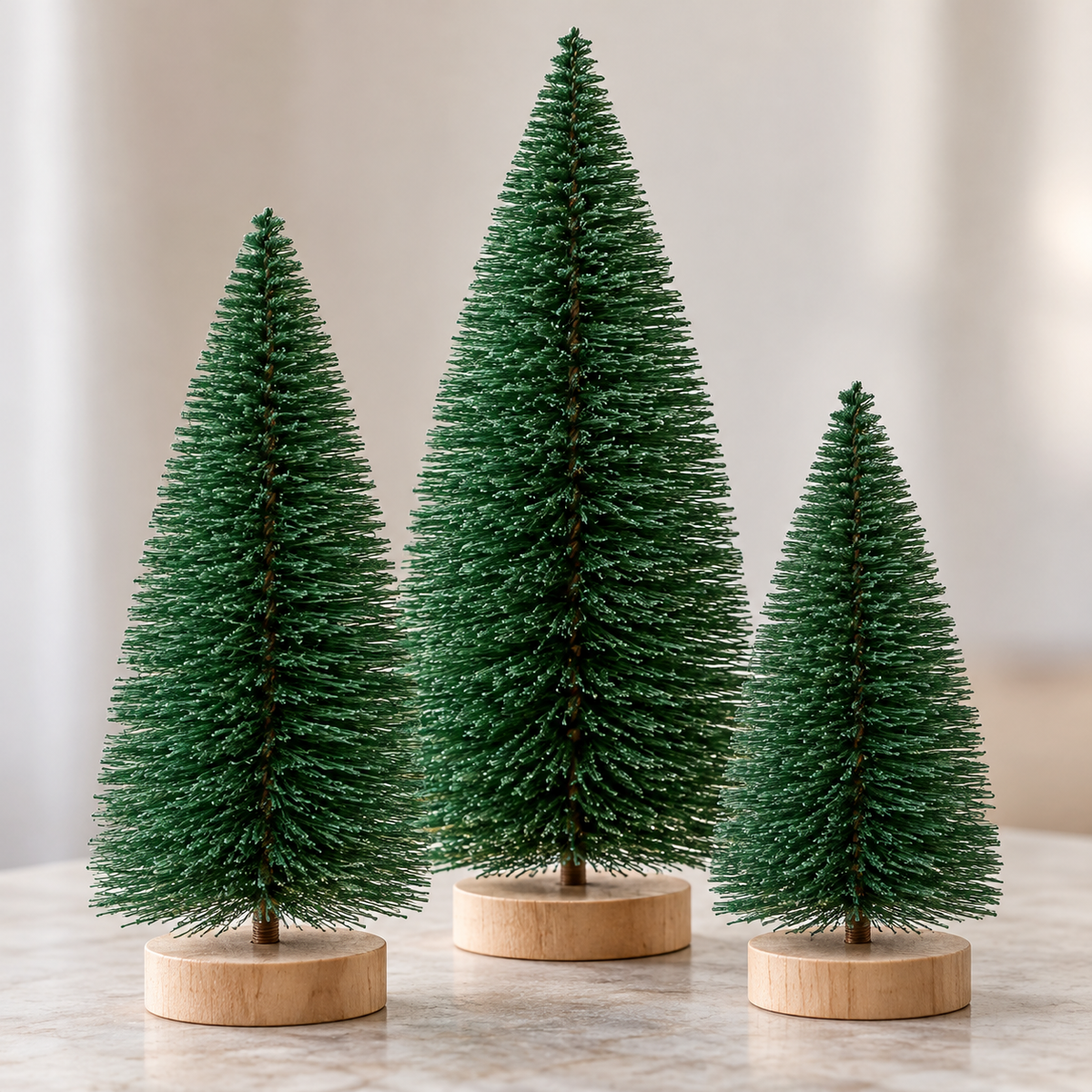 Bottle Brush Christmas Tree Trio