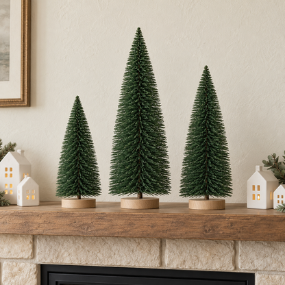 Bottle Brush Christmas Tree Trio