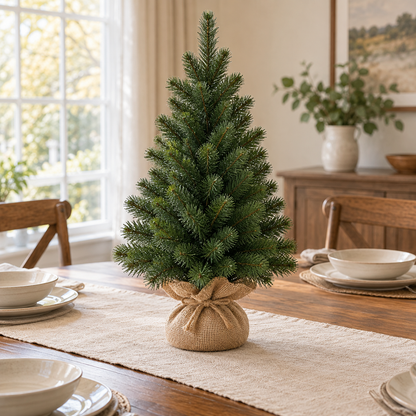 Burlap Base Mini Christmas Tree