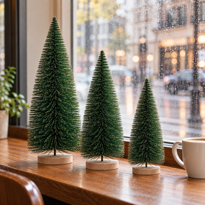 Bottle Brush Christmas Tree Trio