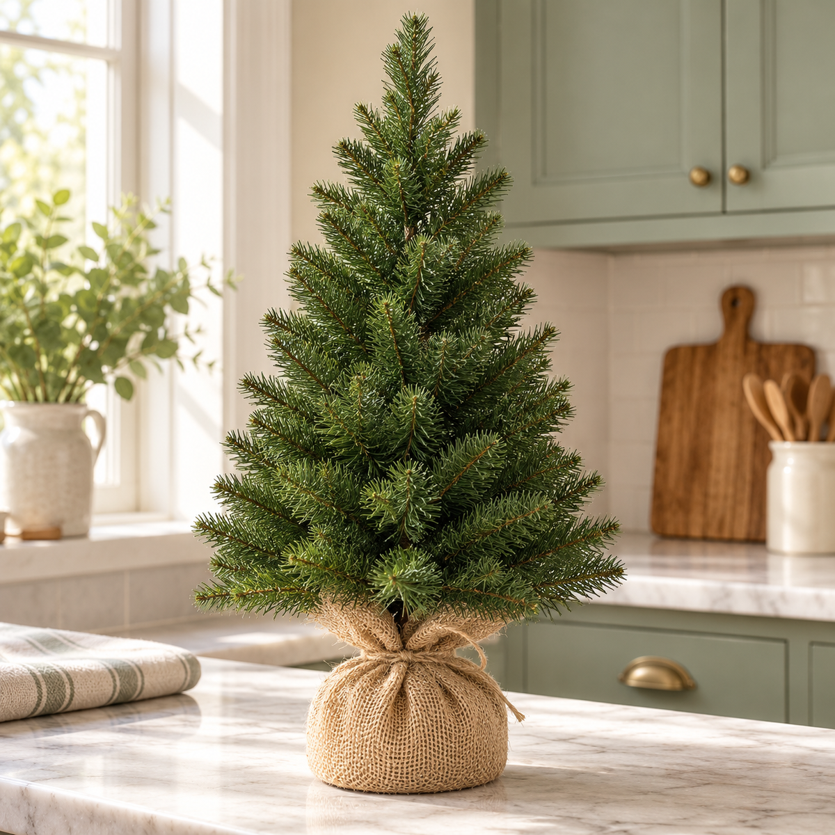 Burlap Base Mini Christmas Tree