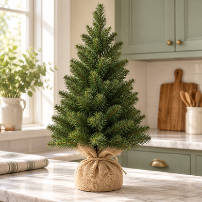 Burlap Base Mini Christmas Tree
