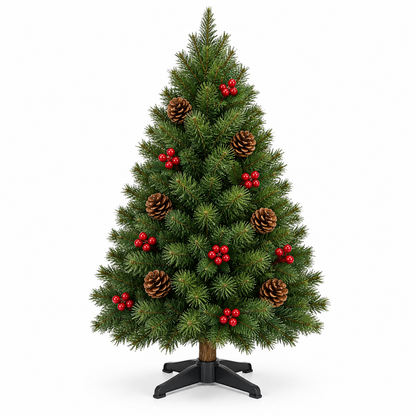Pinecone and Red Berry Christmas Tree