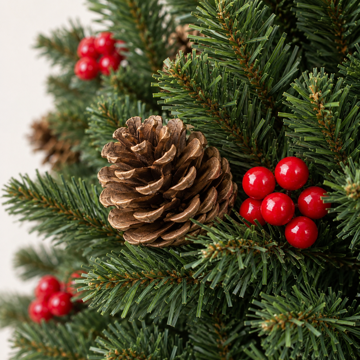 Pinecone and Red Berry Christmas Tree