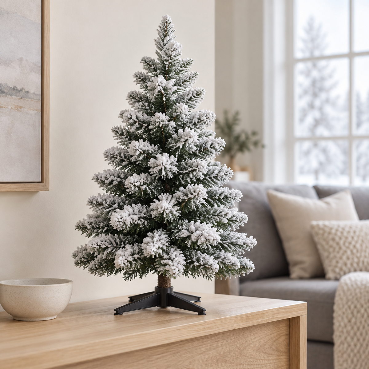 Snow Flocked Tabletop Christmas Tree