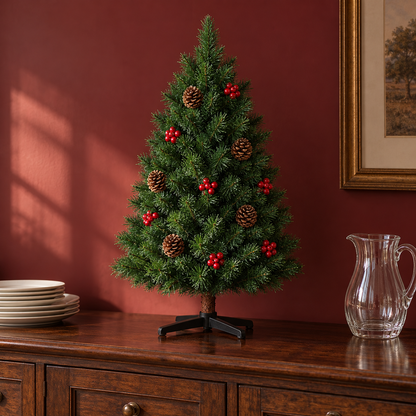 Pinecone and Red Berry Christmas Tree