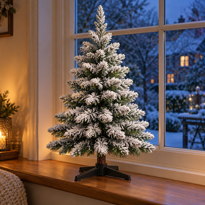 Snow Flocked Tabletop Christmas Tree